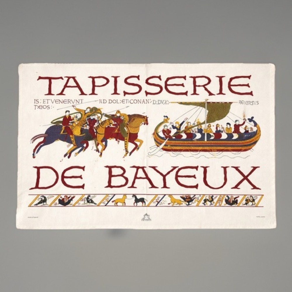 Bayeux Tapestry Tea Towel Made in England 100% Cotton Medieval Scene‎